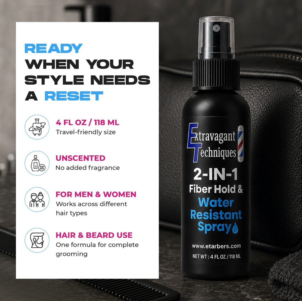 2-in-1 Water-Resistant Hair Fiber Hold Spray
