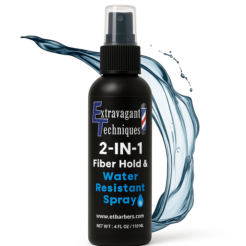 Extravagant Techniques 2-in-1 Water Resistant & Fiber Hold Spray | Sweat-Proof + All-Day Lock | Hairline & Beard Setter