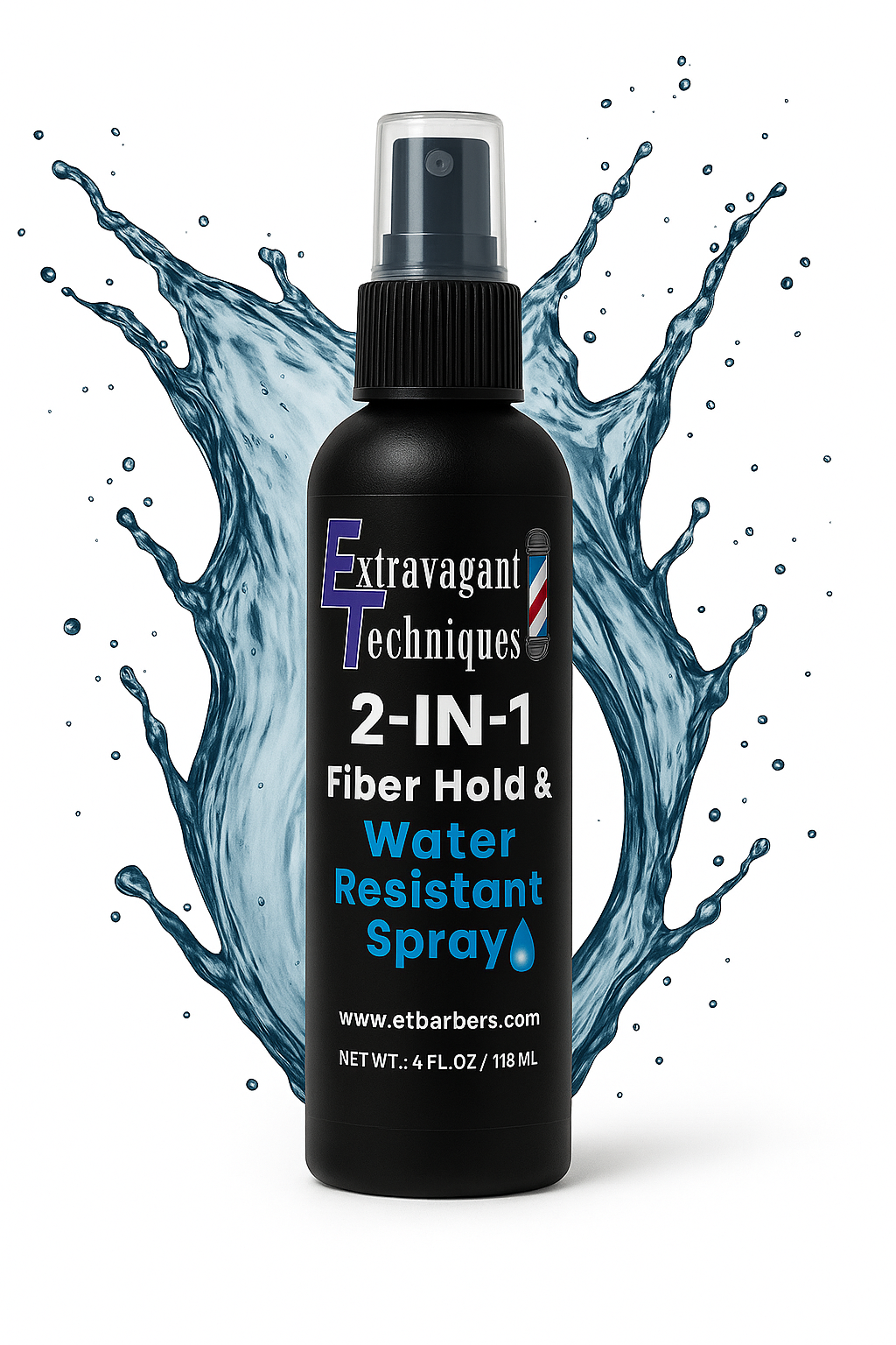 Extravagant Techniques 2-in-1 Water Resistant & Fiber Hold Spray | Sweat-Proof + All-Day Lock | Hairline & Beard Setter