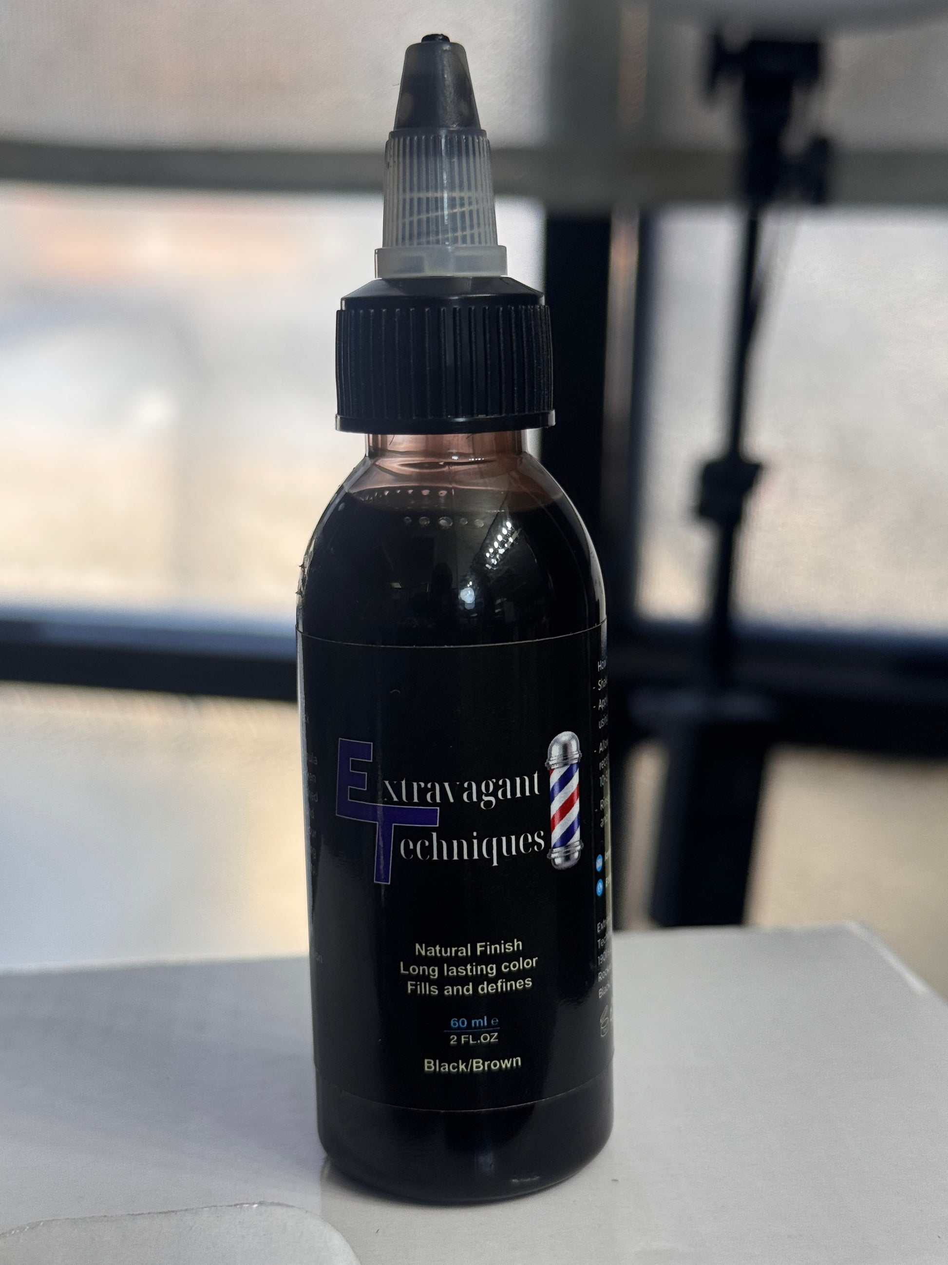 Extravagant Techniques Semi-Permanent Dye – Black Brown (2oz) | Natural Hairline Color Blend | Barber-Grade Depth & Definition