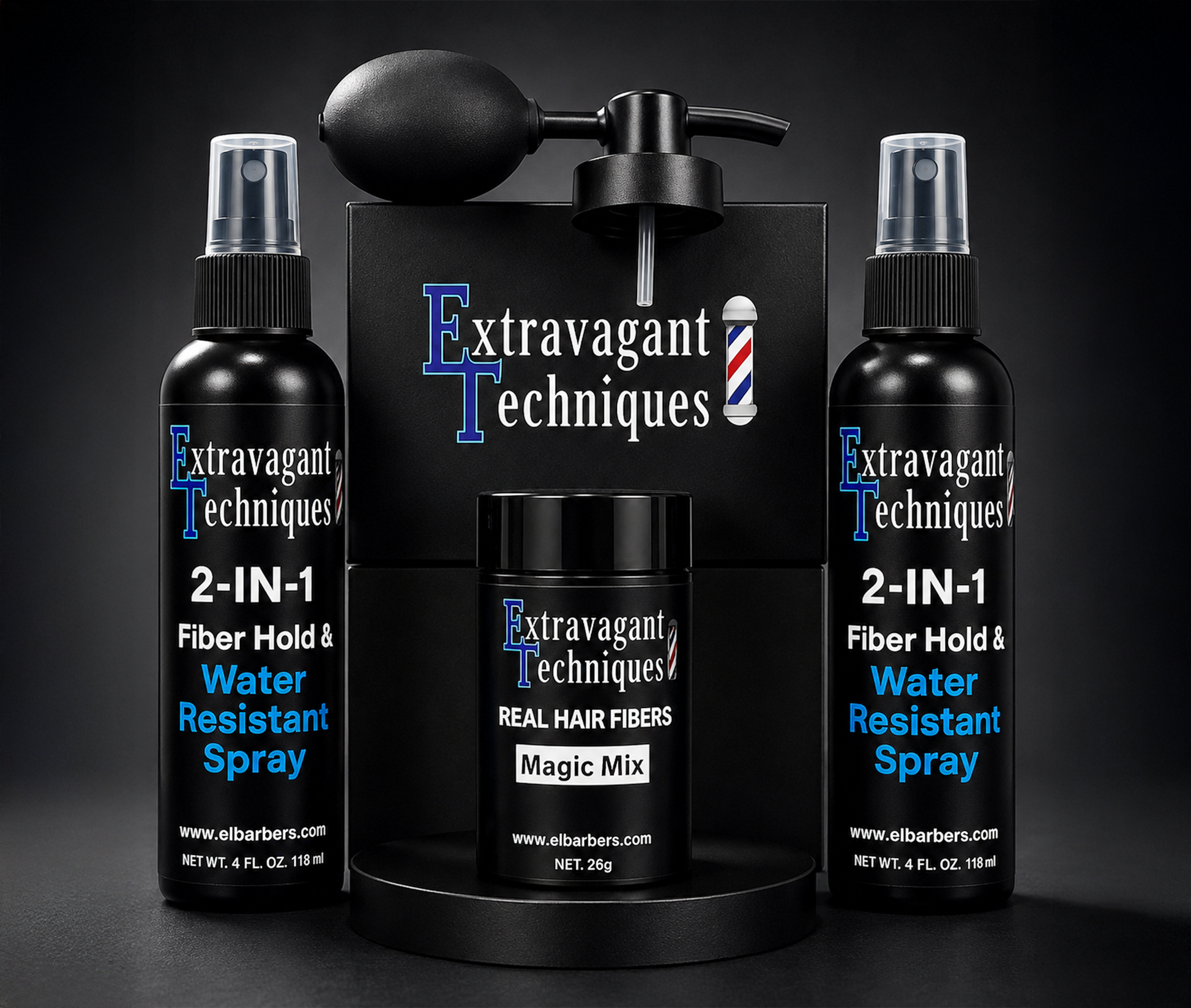 Hair Fiber Kit, Real Hair Fibers with 2-in-1 Holding Spray &Water Resistant Spray.