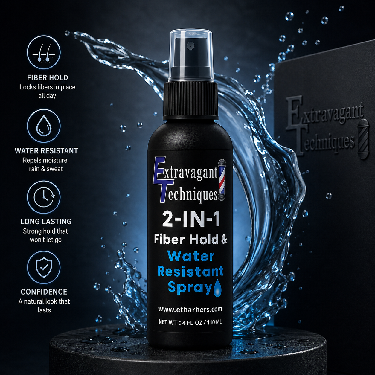 Real Hair Fiber System Combo = Real hair fibers + pump applicator + 2-in-1 fiber hold spray + enhancement card