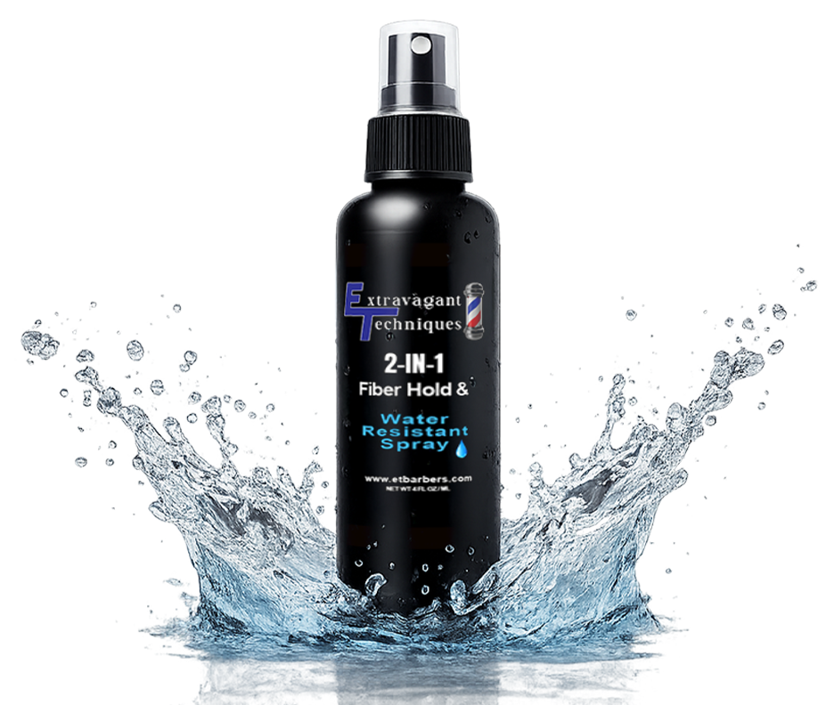 Extravagant Techniques 2-in-1 Water Resistant & Fiber Hold Spray | Sweat-Proof + All-Day Lock | Hairline & Beard Setter